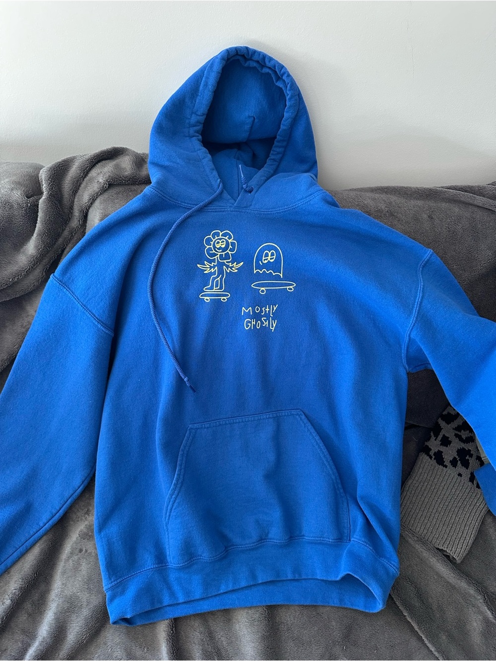 LONELY GHOST Bright Blue Skate Graphic Hoodie